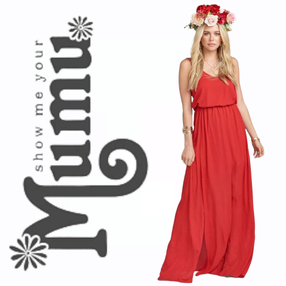 NEW Show Me Your MuMu Kendall Maxi Dress Red Small